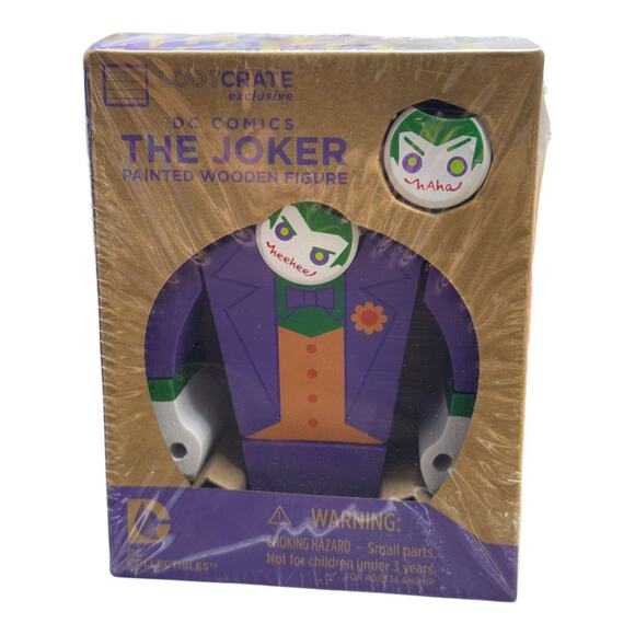 NEW DC Comics The Joker Painted Wooden Figure Loot Crate Exclusive Batman - Picture 2 of 3